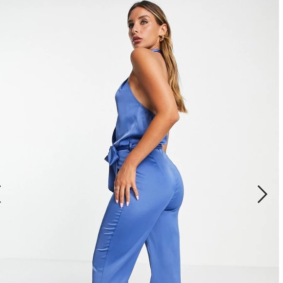 Aria Cove satin halterneck jumpsuit (via Asos) - Picture 3 of 3